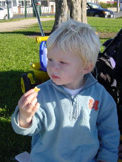 op een mooie winterdag lekker picknicken