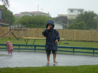 Lekker in de regen buiten rennen